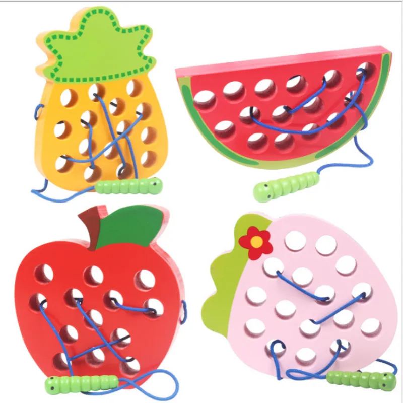 Wooden Learning Early Development Baby Toy Lacing Threading Big Apple Educational Toys for Kids
Wooden Learning Early Development Baby Toy Lacing Threading Big Apple Educational Toys for Kids