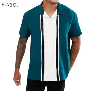 

Are you sure not to click in and see Men Short Sleeve Striped Button-down Shirt Men Blouse Comfort Summer Tops Purchasing