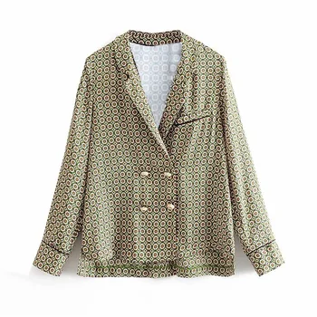 Women chic double breasted Geometric print blouse diamond button long sleeve pajames style shirts female causal tops blusas
Women chic double breasted Geometric print blouse diamond button long sleeve pajames style shirts female causal tops blusas