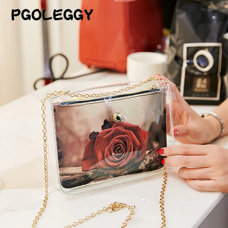 PGOLEGGY Brand Women Shoulder Bags Rose Print Lady Tote High Quality Ladies Jelly transparent package Messenger Bag For Women 
PGOLEGGY Brand Women Shoulder Bags Rose Print Lady Tote High Quality Ladies Jelly transparent package Messenger Bag For Women