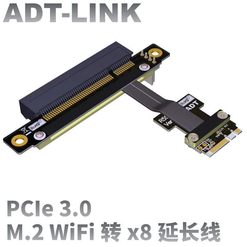 ADT-Link M.2 Key A.E WiFi Interface Riser Extender Adapter Cable to PCIE x8 Gen 3.0 8G/bps Cable for PCI E 3.0 8x SSD Full speed
ADT-Link M.2 Key A.E WiFi Interface Riser Extender Adapter Cable to PCIE x8 Gen 3.0 8G/bps Cable for PCI E 3.0 8x SSD Full speed
