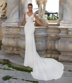 2020 Nieuwe Dubbele V-hals Mermaid Trouwjurk Bohemian Hof Train Lace Bruidsjurk Vestido De Novia
2020 Nieuwe Dubbele V-hals Mermaid Trouwjurk Bohemian Hof Train Lace Bruidsjurk Vestido De Novia