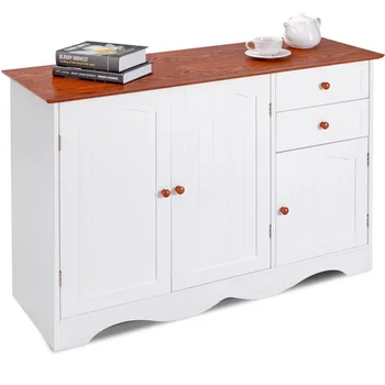 European Simplicity Buffet Storage Cabinet Kitchen Sideboard with 2 Drawers Sturdy MDF Elegant Smooth White Finish HW58545
European Simplicity Buffet Storage Cabinet Kitchen Sideboard with 2 Drawers Sturdy MDF Elegant Smooth White Finish HW58545
