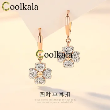 Coolkala Four-leaf clover earrings sterling silver simple temperament rose gold earrings online Celebrity
Coolkala Four-leaf clover earrings sterling silver simple temperament rose gold earrings online Celebrity