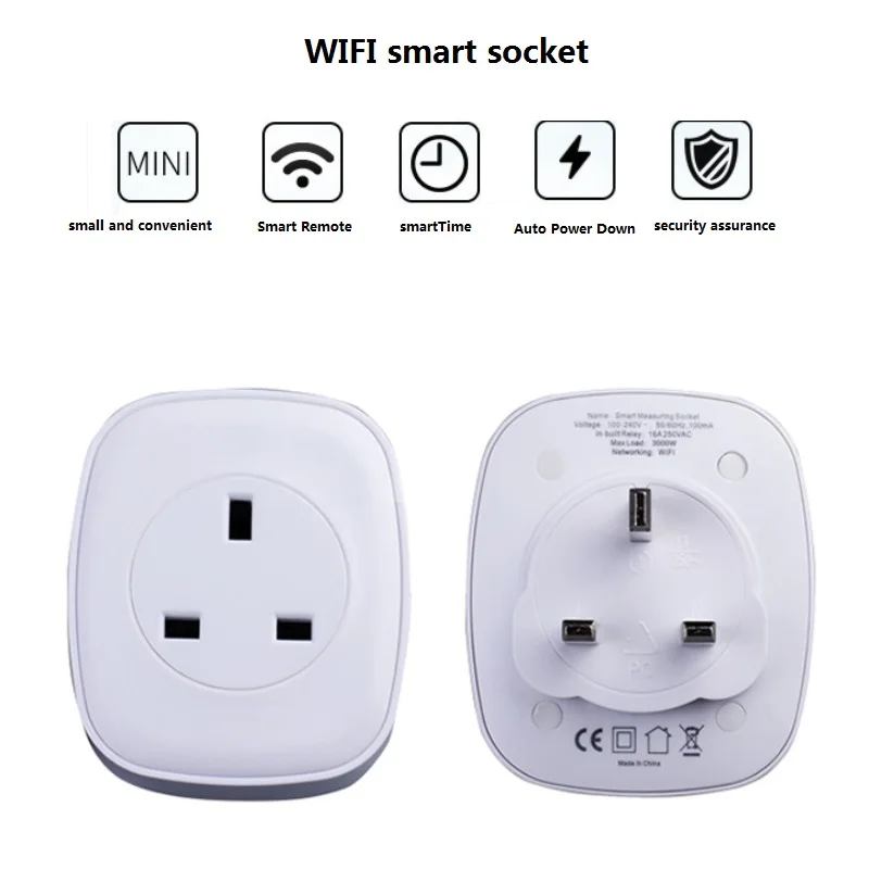 WIFI smart socket 16A power plug Lightning protection smartTime Smart Remote Auto Power Down WiFi socket UK/AU/US/EU
WIFI smart socket 16A power plug Lightning protection smartTime Smart Remote Auto Power Down WiFi socket UK/AU/US/EU