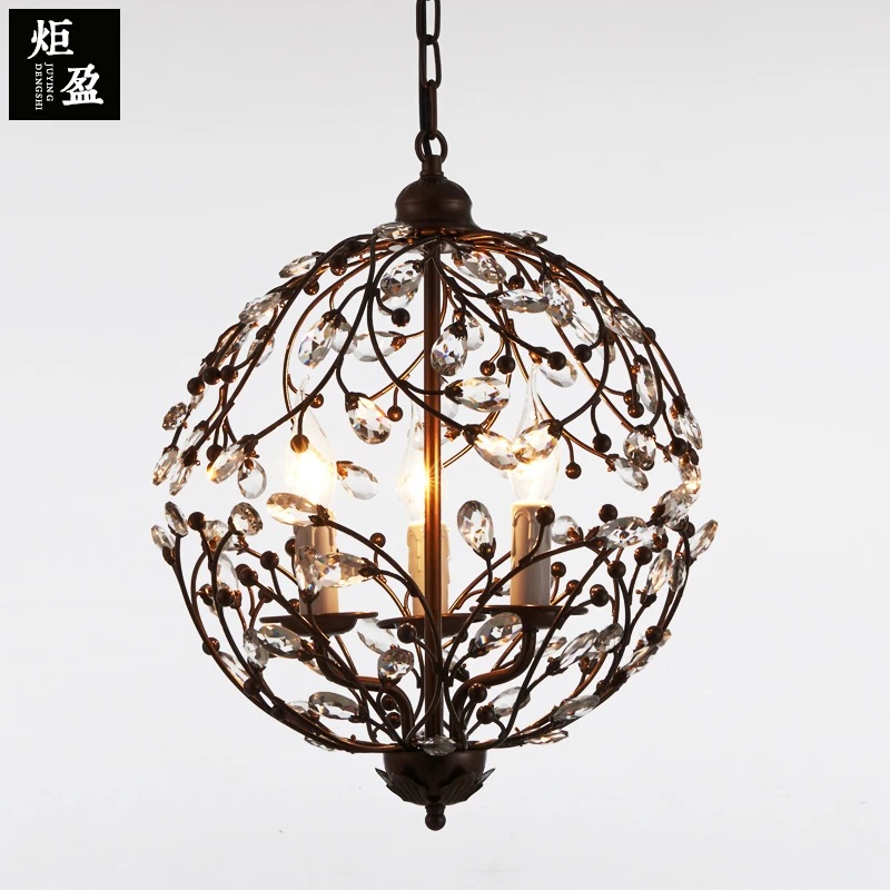 Nordic retro iron crystal personality branch spherical Chandelier diameter 50cm dining room garden
Nordic retro iron crystal personality branch spherical Chandelier diameter 50cm dining room garden