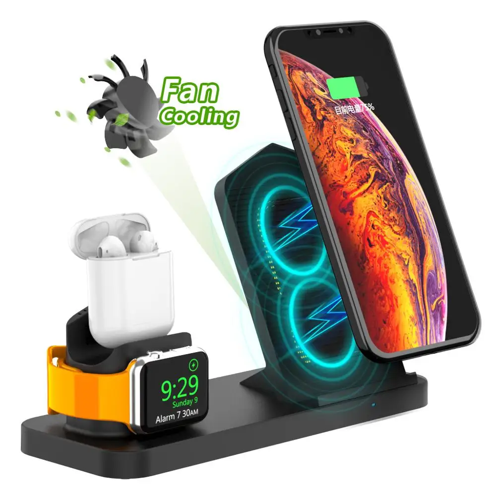 3 in 1 Charging Stand for Apple Watch and Airpods,Qi Fast Wireless Charging Station Compatible for iPhone X/XS/XR/Xs Max
3 in 1 Charging Stand for Apple Watch and Airpods,Qi Fast Wireless Charging Station Compatible for iPhone X/XS/XR/Xs Max