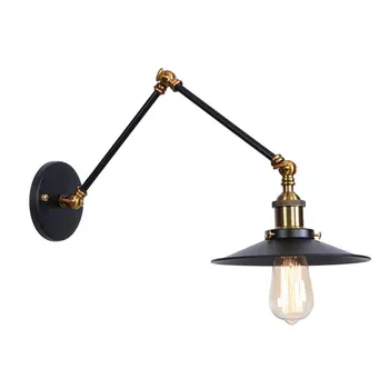 

American retro loft industry iron folding lamp bedside bedroom study office wall lamp simple study corridor staircase light bra