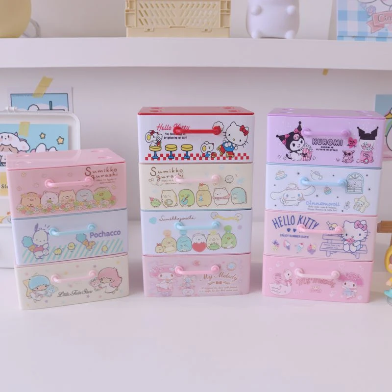 

Sanrioed Anime Stackable Jewelry Box Kawaii Cinnamoroll My Melody Kuromi 12Cmx10Cmx5Cm Plastic Desktop Drawer Storage Box