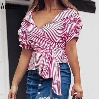 2019 new striped pleated short sleeve top, sexy and hot sale in Europe and America, women's bandage
2019 new striped pleated short sleeve top, sexy and hot sale in Europe and America, women's bandage