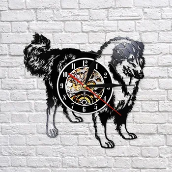 

Schnauzer Dog Breed Wall Watch Rough Collie Club Vinyl Record Wall Clock Puppy Animal Hound Pet Store Wall Art Decorative Clock