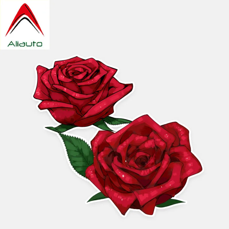 Фото Модные графические наклейки с розами Aliauto автомобильные на бампер окно наклейка