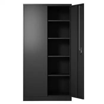 Metal File Storage Cabinet with Door and Shelves 72"H Lockable Steel Storage Cabinet with 4 Adjustable Shelves for Garage Office 
Metal File Storage Cabinet with Door and Shelves 72"H Lockable Steel Storage Cabinet with 4 Adjustable Shelves for Garage Office