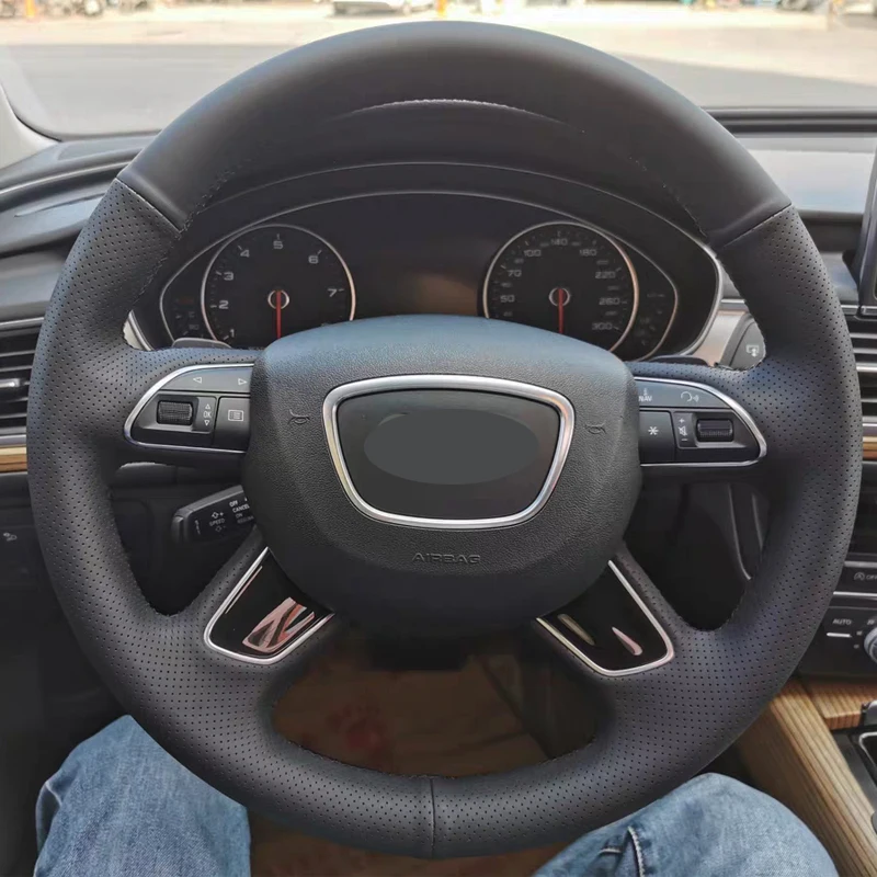 Free Shipping High Quality cowhide Top Layer Leather handmade Sewing Steering wheel covers protect For Audi Q7 Q3 Q5 A4 A6
Free Shipping High Quality cowhide Top Layer Leather handmade Sewing Steering wheel covers protect For Audi Q7 Q3 Q5 A4 A6