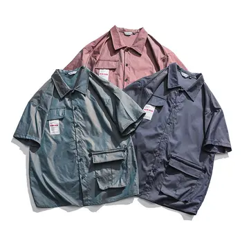 2020 Summer And Autumn New Korean Couple Loose Short-sleeved Solid Color Reflective Tooling Shirt Pure Cotton Thin Section M-2XL
2020 Summer And Autumn New Korean Couple Loose Short-sleeved Solid Color Reflective Tooling Shirt Pure Cotton Thin Section M-2XL