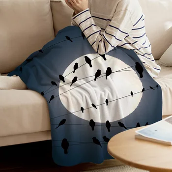 Full Moon Bird On Wire Printed Flannel Blanket Soft Throw Blanket Machine Washable Blankets for Beds
Full Moon Bird On Wire Printed Flannel Blanket Soft Throw Blanket Machine Washable Blankets for Beds