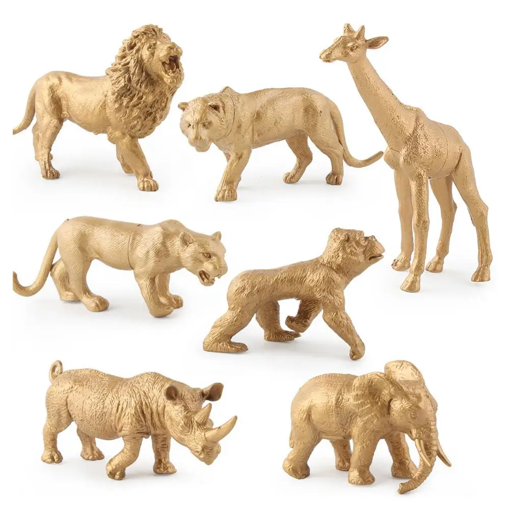 Реалистичная модель диких животных статуэтка Золотой версии искусственное