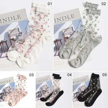 Women Breathable Ultra Thin Socks Summer Women Transparent Lace Silk Crystal Rose Flower Girls Elastic Short Socks Female Sox
Women Breathable Ultra Thin Socks Summer Women Transparent Lace Silk Crystal Rose Flower Girls Elastic Short Socks Female Sox