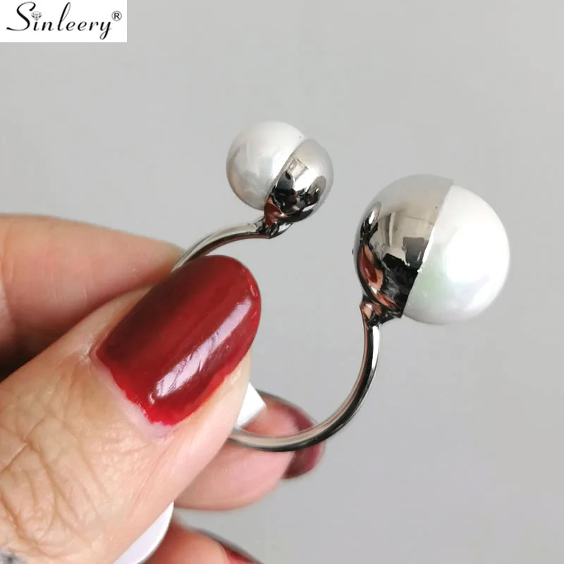 SINLEERY Chic White Pearl Wedding Rings Rose Gold Silver Color Engagement Adjustable Rings For Women Fashion Jewelry JZ506 SSC
SINLEERY Chic White Pearl Wedding Rings Rose Gold Silver Color Engagement Adjustable Rings For Women Fashion Jewelry JZ506 SSC