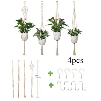 4PCS Bohemian Hand-woven Wall Hanging Net Bag Wall Hanging Potted Wall Hanging Basket With Hook 4*S Hook Woven Net Bag Manual
4PCS Bohemian Hand-woven Wall Hanging Net Bag Wall Hanging Potted Wall Hanging Basket With Hook 4*S Hook Woven Net Bag Manual
