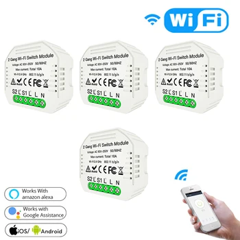 Wifi Smart Light Switch Diy Breaker Module Smart Life/Tuya APP Remote Control,Working with Alexa Echo Google Home 2 Gang 2 Way.
Wifi Smart Light Switch Diy Breaker Module Smart Life/Tuya APP Remote Control,Working with Alexa Echo Google Home 2 Gang 2 Way.