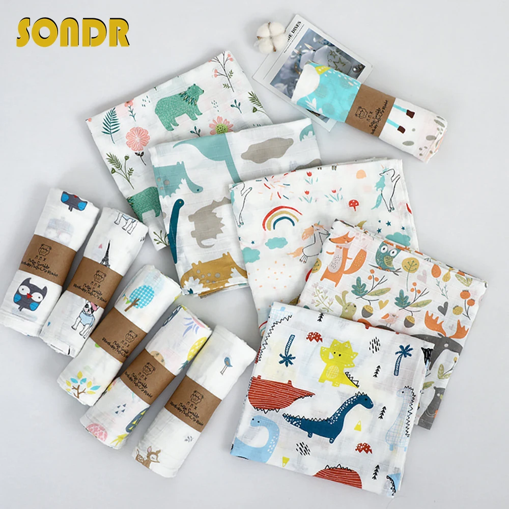 SONDR 110x120cm Size Muslin Baby Cotton Printing Swaddle Multi-use Baby Blanket Diapers Bedding Wrap Towel for Newborn Sleeping
SONDR 110x120cm Size Muslin Baby Cotton Printing Swaddle Multi-use Baby Blanket Diapers Bedding Wrap Towel for Newborn Sleeping