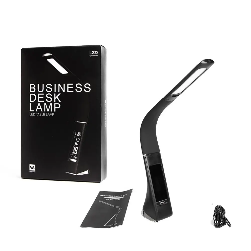 Dimming Touch Skin Texture Reading Light with alarm clock Black Business LED Table Desk Light LCD Display Folding Lamp
Dimming Touch Skin Texture Reading Light with alarm clock Black Business LED Table Desk Light LCD Display Folding Lamp