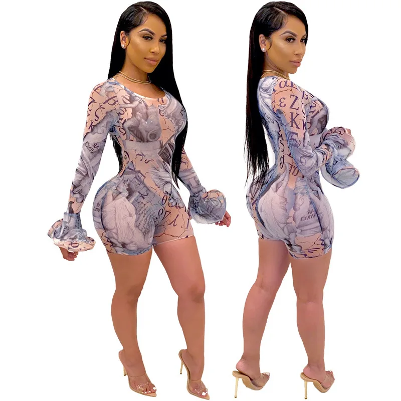 2020 Summer Women Jumpsuit Sexy Style Model Solid-color Stone Statue Print Mesh Hollow Out Rompers Bodysuit
2020 Summer Women Jumpsuit Sexy Style Model Solid-color Stone Statue Print Mesh Hollow Out Rompers Bodysuit
