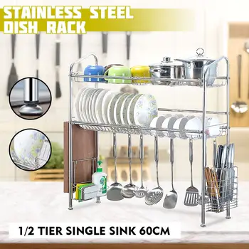 70cm/90cm 304 Stainless Steel Kitchen Shelf Over Sink Dish Drain Rack 1/2 Tiers Kitchen Desktop Storage Shelf Kitchen Organizer
70cm/90cm 304 Stainless Steel Kitchen Shelf Over Sink Dish Drain Rack 1/2 Tiers Kitchen Desktop Storage Shelf Kitchen Organizer
