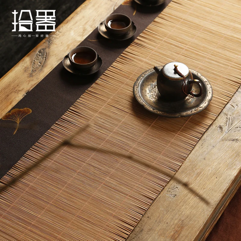 Фото Chinese style bamboo mat tea table flag dry bubble cloth cup pad towel Zen curtain | Дом и сад