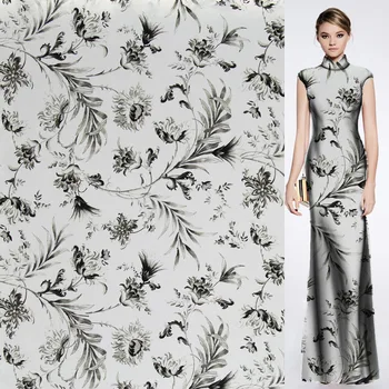 Elegant floral print pure silk Crepe DE chine silk fabric natural silk,SCDC853
Elegant floral print pure silk Crepe DE chine silk fabric natural silk,SCDC853