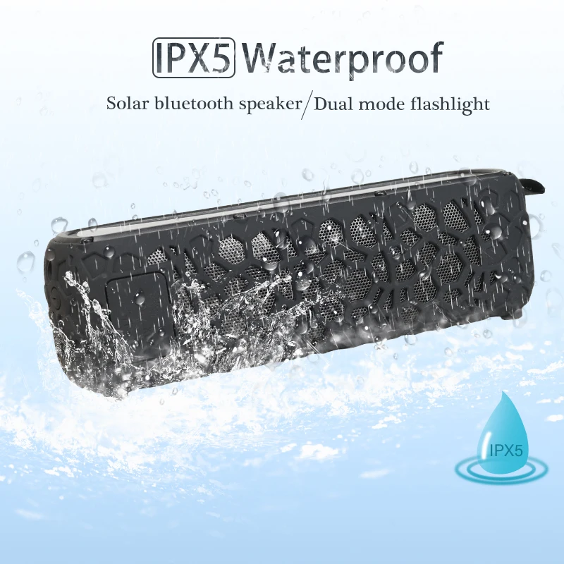 T65 Portable Waterproof Solar Bluetooth Speaker with LED light and Built-in Mic Compatible for iPhone Samsung and Smart Devices
T65 Portable Waterproof Solar Bluetooth Speaker with LED light and Built-in Mic Compatible for iPhone Samsung and Smart Devices
