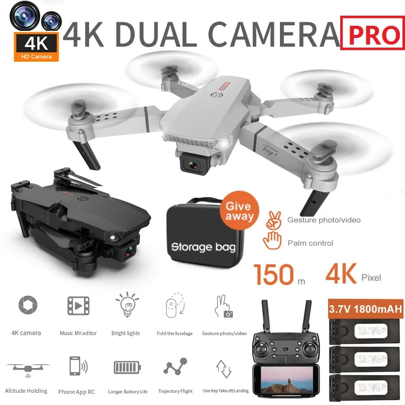 Drone e88pro HD 4K with dual cameras folding professional photography long endurance four axis aircraft remote control aircraft
Drone e88pro HD 4K with dual cameras folding professional photography long endurance four axis aircraft remote control aircraft