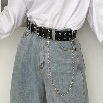 Punk Style Double Row Hole Belt for Men Women Waistband with Eyelet Chain Decorative Belt for Jeans Pants Trousers Fashion 2020
Punk Style Double Row Hole Belt for Men Women Waistband with Eyelet Chain Decorative Belt for Jeans Pants Trousers Fashion 2020