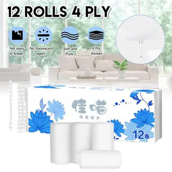 12 Rolls/Lot Toilet Roll Paper 4 Layers Home Bath Toilet Roll Paper Primary Wood Pulp Toilet Paper Household Kitchen Tissue Roll
12 Rolls/Lot Toilet Roll Paper 4 Layers Home Bath Toilet Roll Paper Primary Wood Pulp Toilet Paper Household Kitchen Tissue Roll