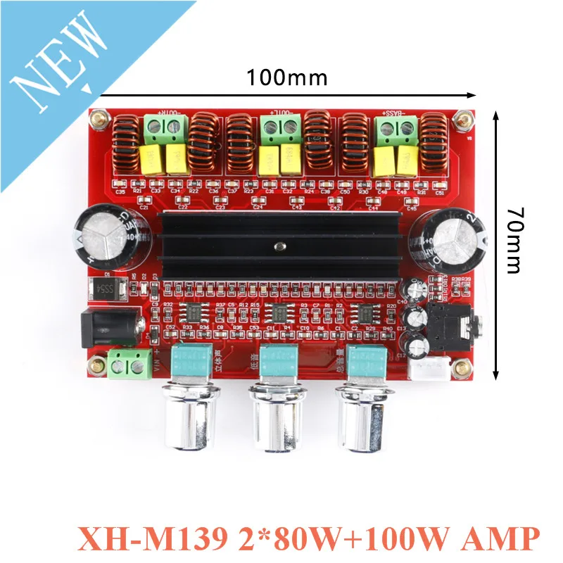 

XH-M139 TPA3116D2 2x 50W +100W 2.1 Channel Digital Subwoofer Power Amplifier Board TPA3116*2 3 Channels DC 12-24V