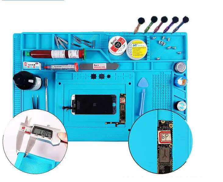 55x35cm/24X22cm Heat Insulation Silicone Pad Desk Mat Maintenance Platform For Mobile phone BGA Soldering Repai S-180
55x35cm/24X22cm Heat Insulation Silicone Pad Desk Mat Maintenance Platform For Mobile phone BGA Soldering Repai S-180