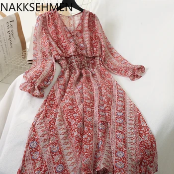 2020 new style Hong Kong Style V-neck small floral long sleeve close waist show thin pleated medium length women's dress
2020 new style Hong Kong Style V-neck small floral long sleeve close waist show thin pleated medium length women's dress