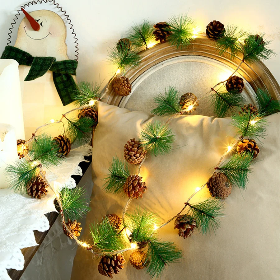 2M 20LEDs Pinecones Fairy Light Battery Powered Christmas String Wedding Party Garland for New Year Decor | Лампы и освещение