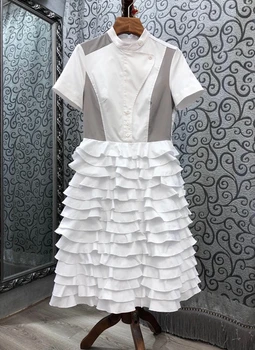2020 Spring and Summer New Women's round Neck Color Panel Hem Layer Stitching Decorations Short-Sleeve Dress 715
2020 Spring and Summer New Women's round Neck Color Panel Hem Layer Stitching Decorations Short-Sleeve Dress 715