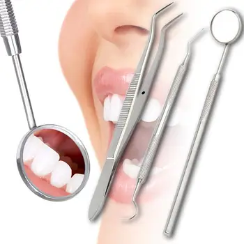 3Pcs/Set Stainless Dental Tool Set Kit Dentist Teeth Picks Mirror HE01136 Clean Hygiene R8H6
3Pcs/Set Stainless Dental Tool Set Kit Dentist Teeth Picks Mirror HE01136 Clean Hygiene R8H6