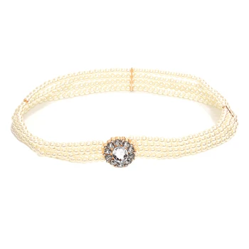 White Stunning 4 Layers Circle Rhinestone Buckle Pearl Waist Belt For Women
White Stunning 4 Layers Circle Rhinestone Buckle Pearl Waist Belt For Women