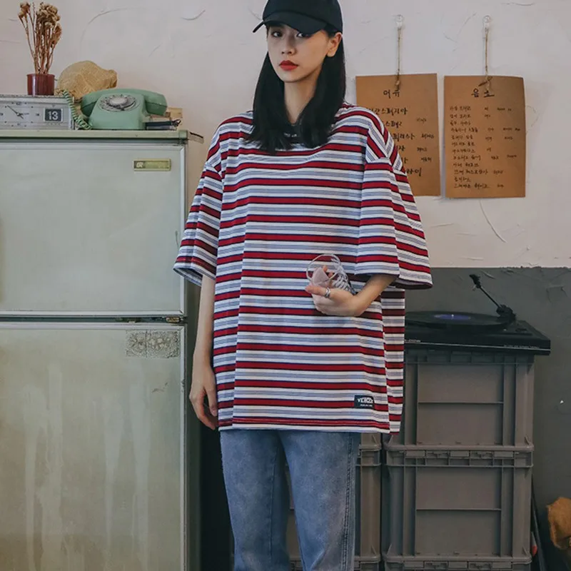 Large Size Women Striped T Shirt Summer Short Sleeve Tops Tee Fashion Harajuku Long T-shirts
Large Size Women Striped T Shirt Summer Short Sleeve Tops Tee Fashion Harajuku Long T-shirts