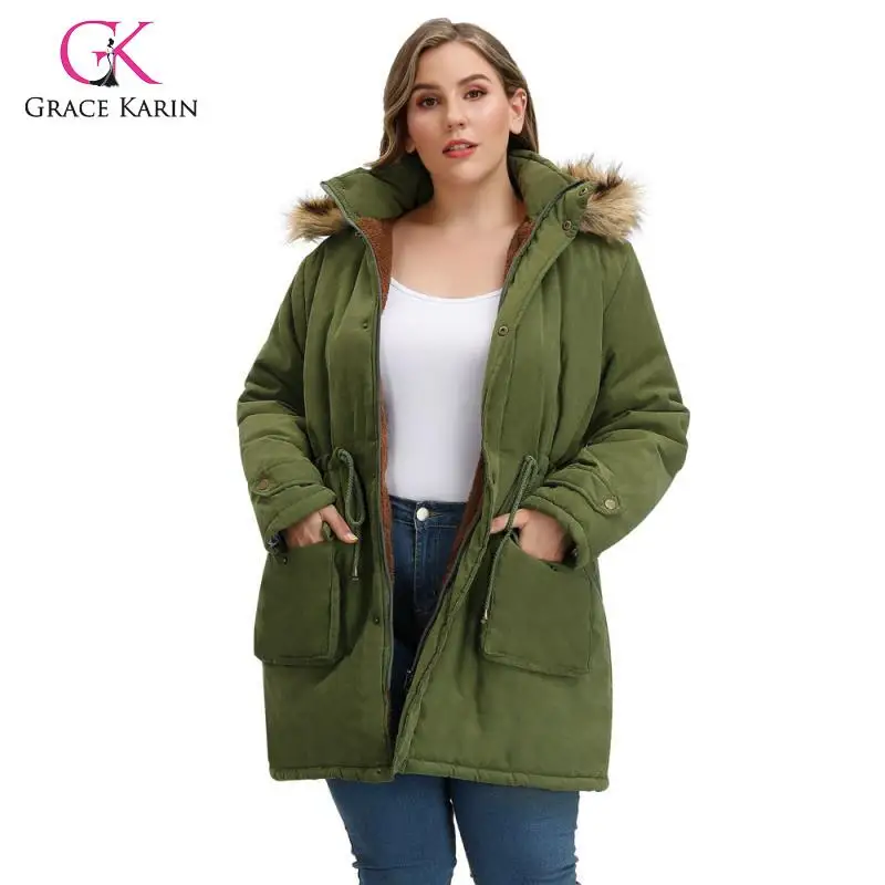 Grace Karin Women Parka Casual Outwear Thicken Padded Fur Hooded Coat Winter Warm Parka Fleece Lined Jackets And Coats Plus Size
Grace Karin Women Parka Casual Outwear Thicken Padded Fur Hooded Coat Winter Warm Parka Fleece Lined Jackets And Coats Plus Size