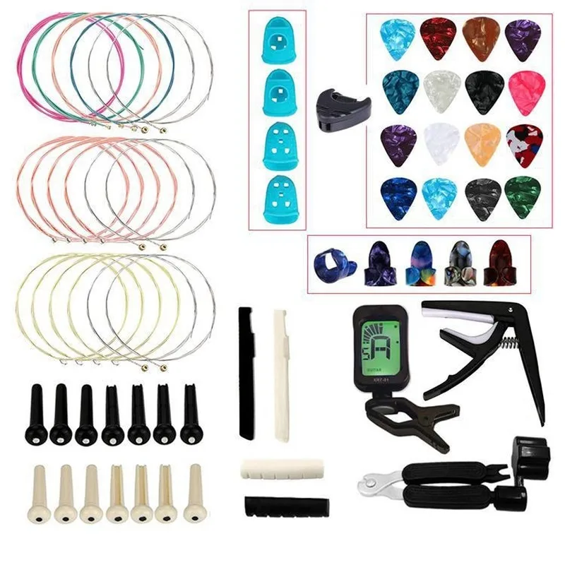 Multifunctional guitar accessory set capo, pick, string, three-in-one string changing tool set
Multifunctional guitar accessory set capo, pick, string, three-in-one string changing tool set