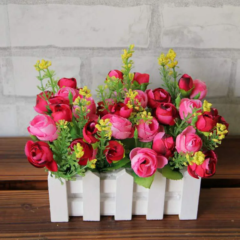 Home 16cm Wooden Fence Small Tea Buds Rural Simulation Flower Set Living Room Decoration Silk Flower Coffee Table Decoration
Home 16cm Wooden Fence Small Tea Buds Rural Simulation Flower Set Living Room Decoration Silk Flower Coffee Table Decoration