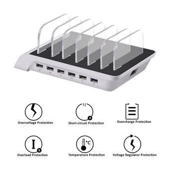 6 Ports Fast Charging USB Charger Station Multi-Device Hub Charger Dock Stand Holder For Phone iPad Tables
6 Ports Fast Charging USB Charger Station Multi-Device Hub Charger Dock Stand Holder For Phone iPad Tables