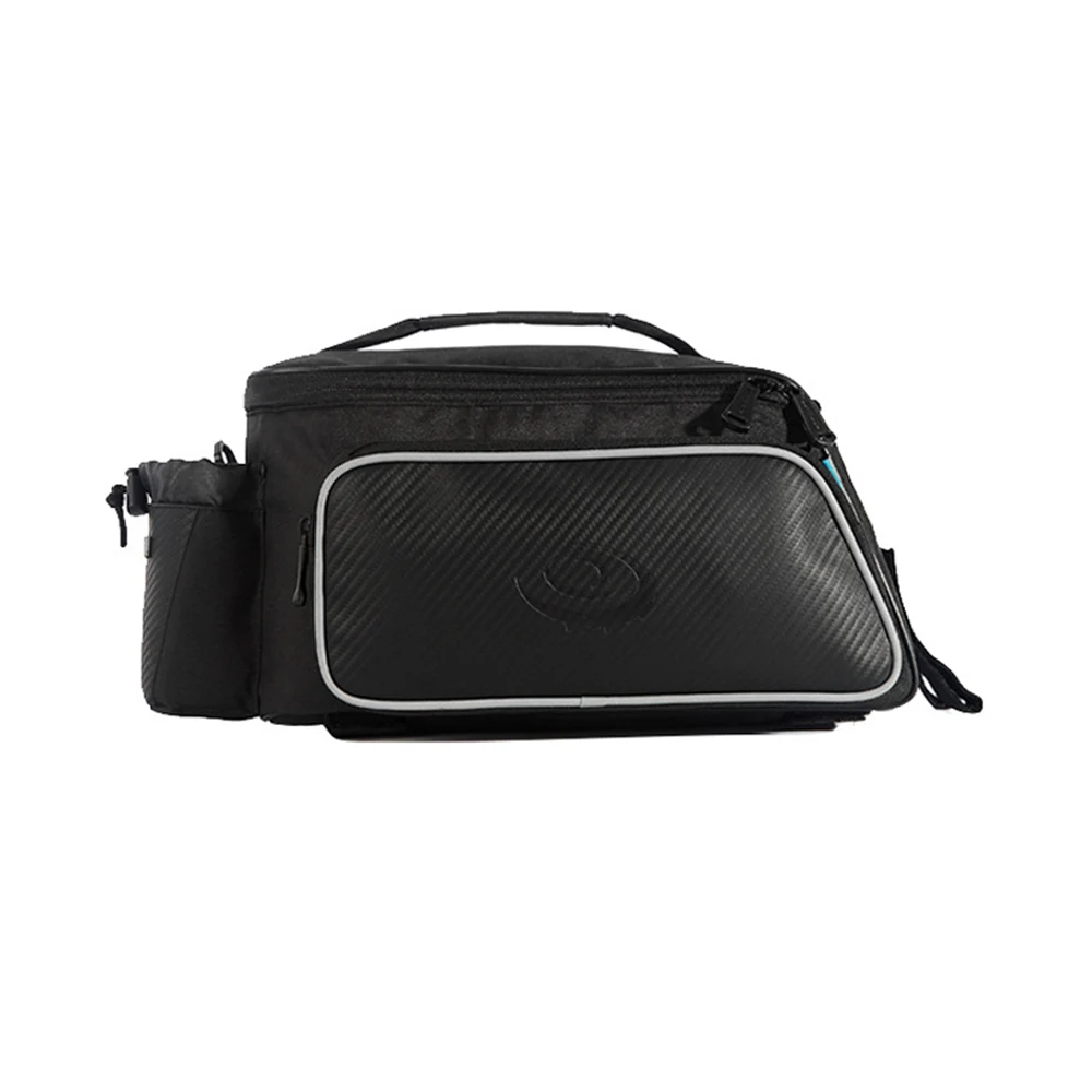 10L Bicycle Rear Rack Bag Carbon Fiber Leather Bike Rear Seat Pannier Large Capacity Cycling Rack Cargo Bags Pouch BC0142 (5)