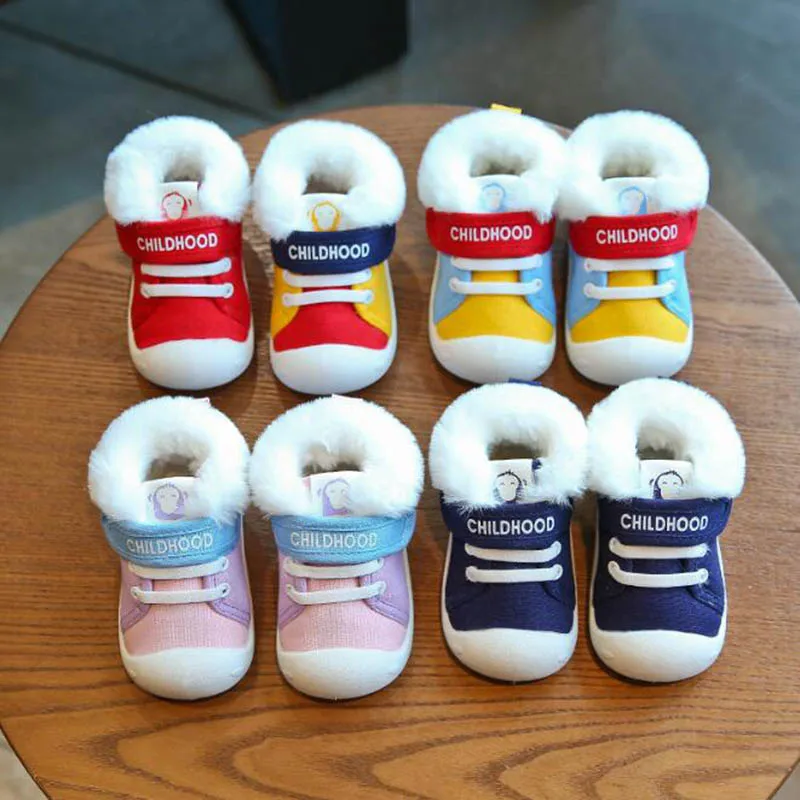 Winter Canvas First Walkers Warm Plush Baby Boys Girls Cotton Shoes Soft Sole Anti-Slip Kids Boots Infant Toddler Shoes Sneakers
Winter Canvas First Walkers Warm Plush Baby Boys Girls Cotton Shoes Soft Sole Anti-Slip Kids Boots Infant Toddler Shoes Sneakers