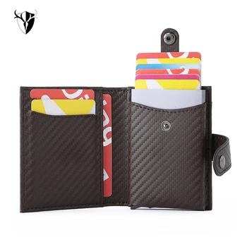 Men Automatic Credit card holder carbon fiber Leather Wallet Aluminum Mini Wallet With Back Pocket ID Card RFID Blocking purse
Men Automatic Credit card holder carbon fiber Leather Wallet Aluminum Mini Wallet With Back Pocket ID Card RFID Blocking purse